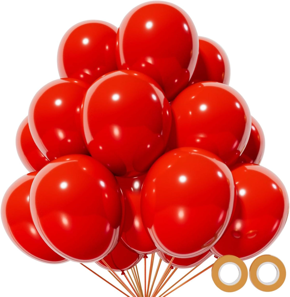 Red Balloon 110pcs, Red Latex Balloons12 inch for Christmas Birthday Valentine's Day Wedding(with 2 Ribbons).