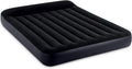 INTEX 64149ED Dura-Beam Standard Pillow Rest Air Mattress: Fiber-Tech – Queen Size – Built-in Electric Pump – 10in Bed Height – 600lb Weight Capacity