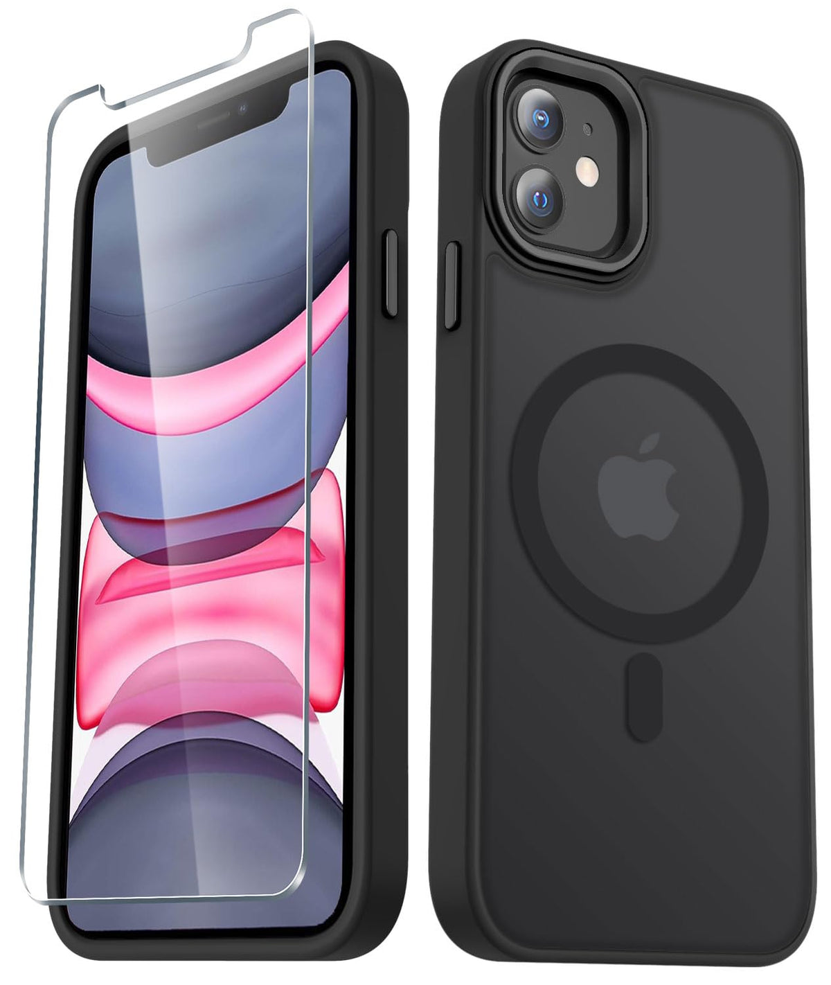 YENAPOON for iPhone 14 Case, iPhone 13 Case, Matte Magnetic Case, Black
