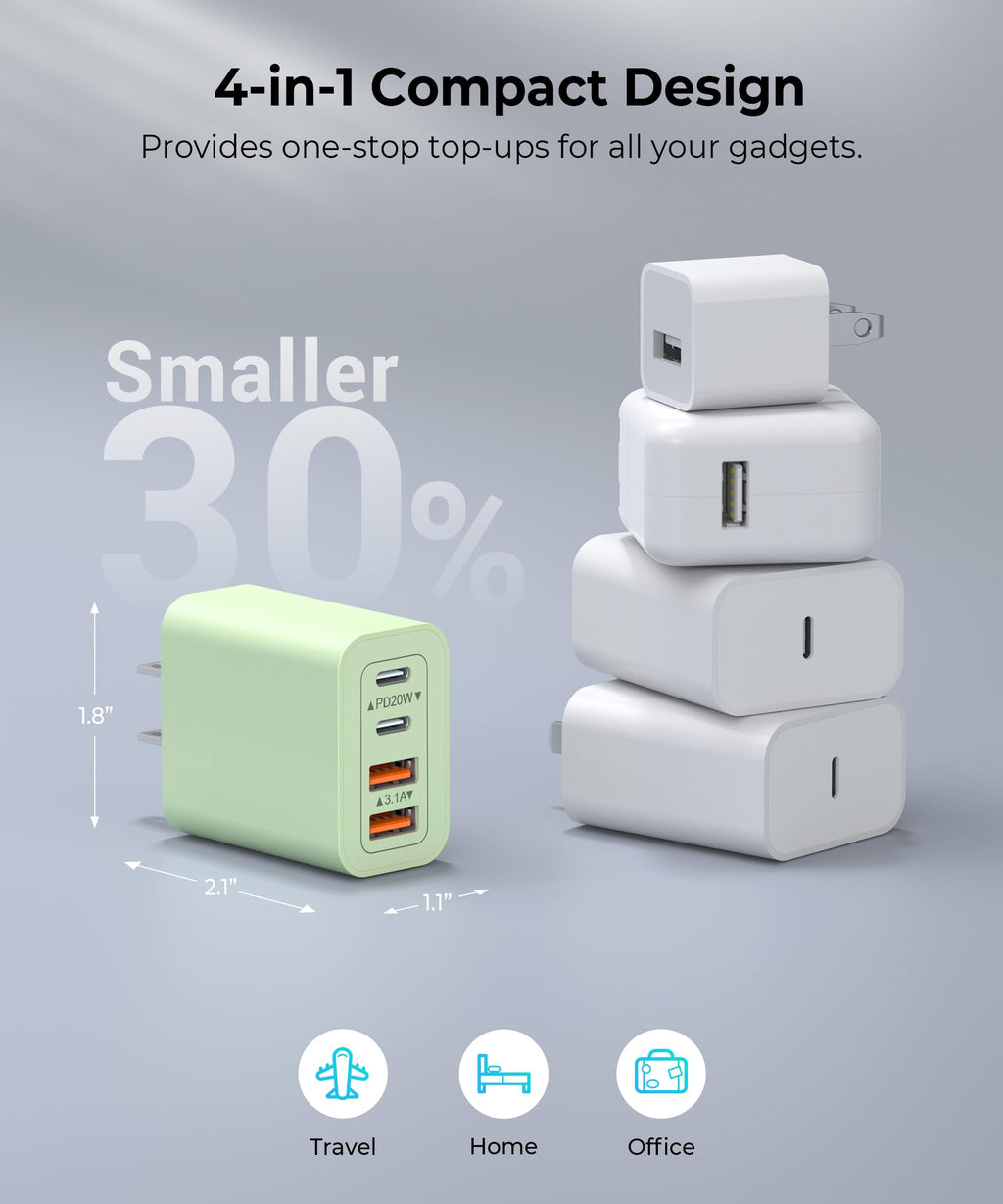 [2-Pack] USB C Wall Charger, 40W Type C Charger Fast Charging Blocks