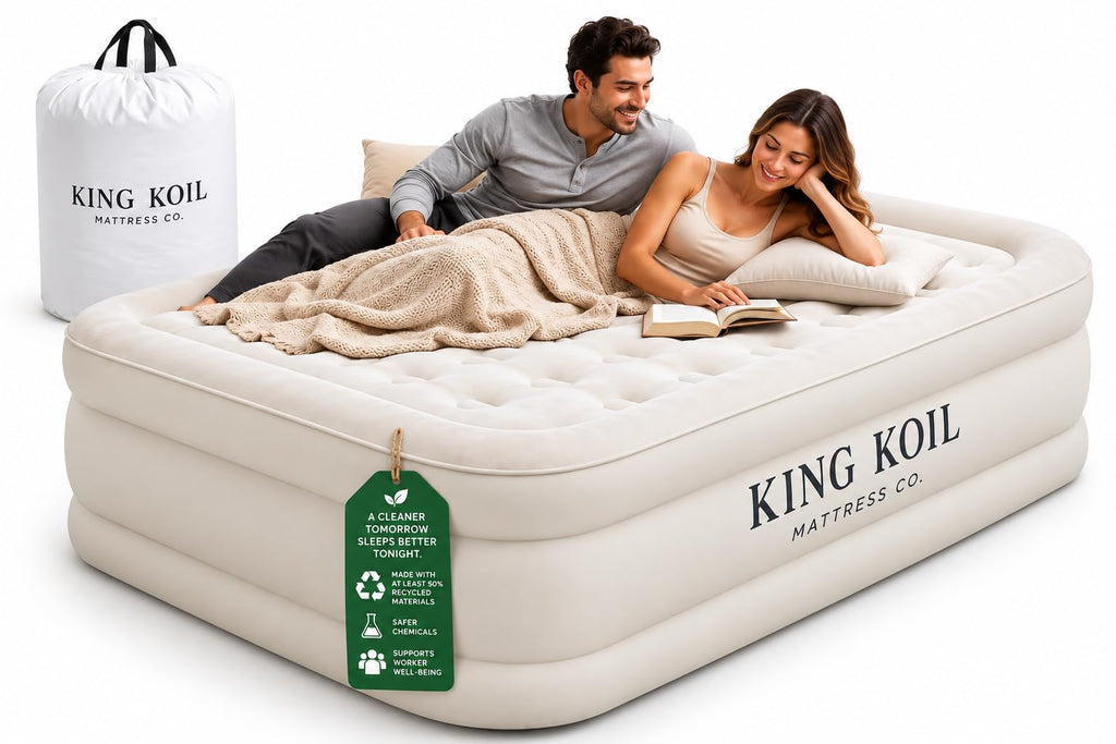 King Koil California King Air Mattress with Built-in Pump, 20” Raised Bed