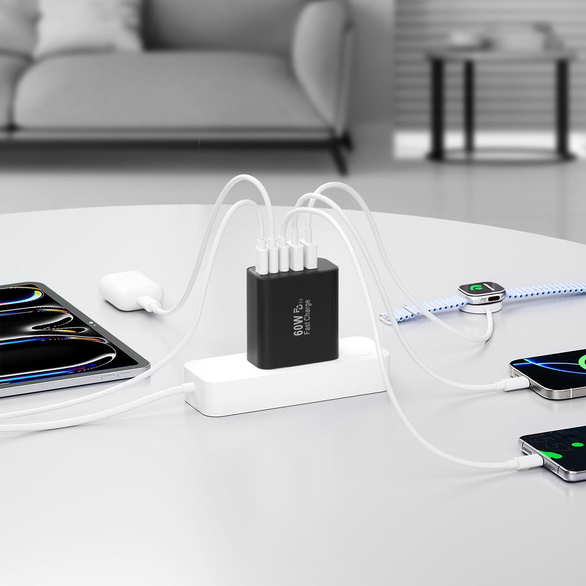 USB C Charger Block, 60W 5-Port Type C Charger Fast Charging Blocks