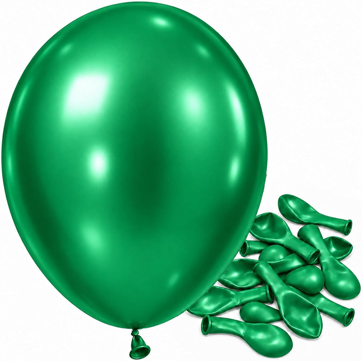 Jobkoo Metallic Green Balloons 5 Inch, Mini Small Chrome Dark Green Balloon