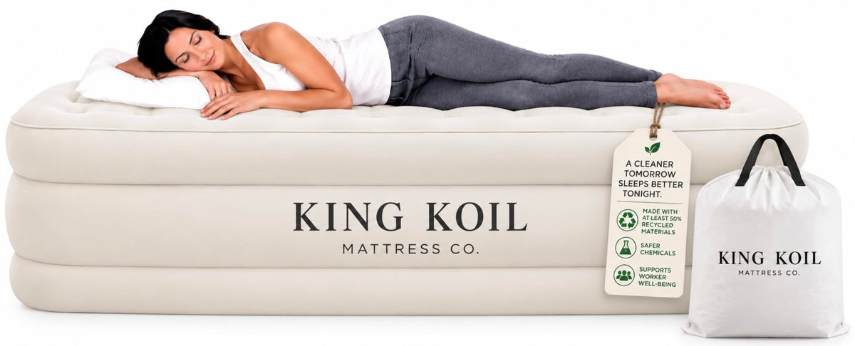King Koil California King Air Mattress with Built-in Pump, 20” Raised Bed