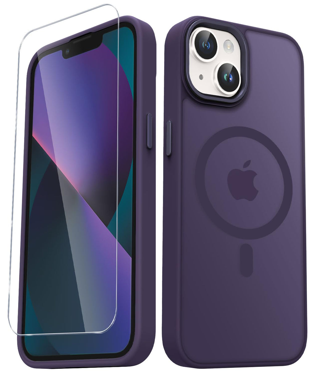YENAPOON for iPhone 14 Case, iPhone 13 Case, Matte Magnetic Case, Black