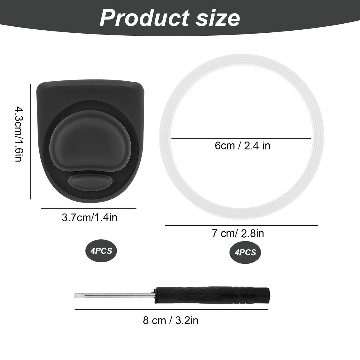 4 Sets Replacement Lid Stopper & Ring Gasket for Owala FreeSip 24oz 32oz