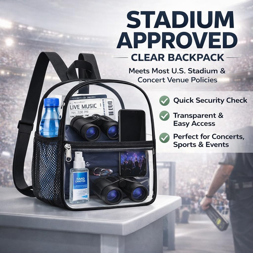 Oraben Clear Backpack for Stadium Events Sports Fan Backpack Stadium Bag