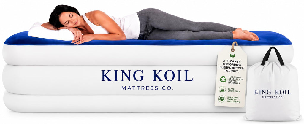 King Koil California King Air Mattress with Built-in Pump, 20” Raised Bed