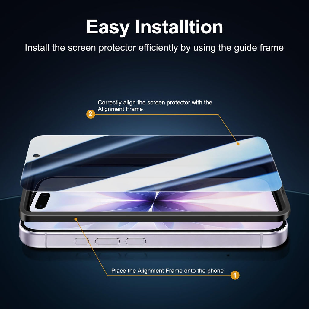 NEW'C for iPhone 16 Pro Screen Protector + Camera Lens Protector + Tool