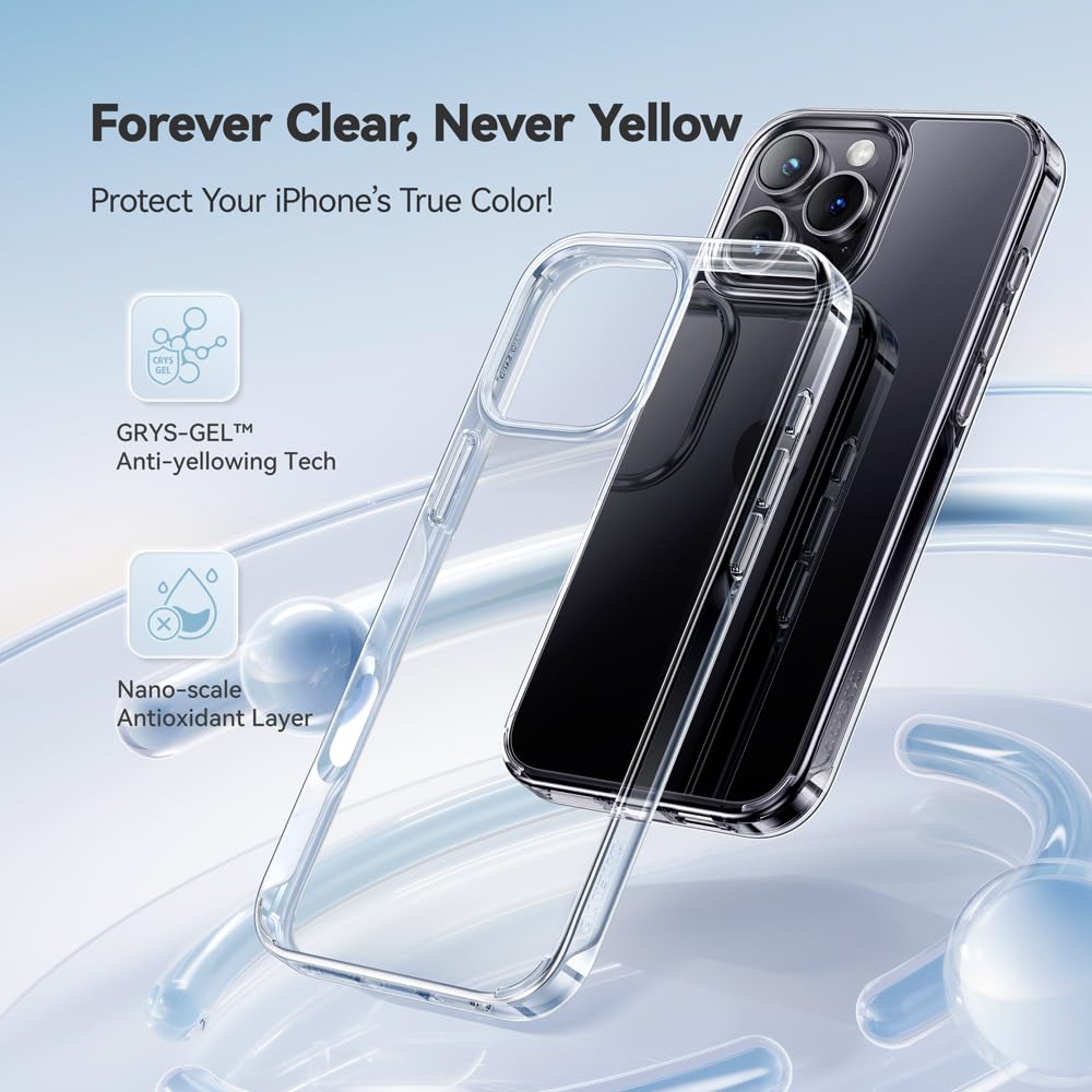 CASEKOO for iPhone 16 Smooth Crystal Clear Case, Patented Anti-Yellow