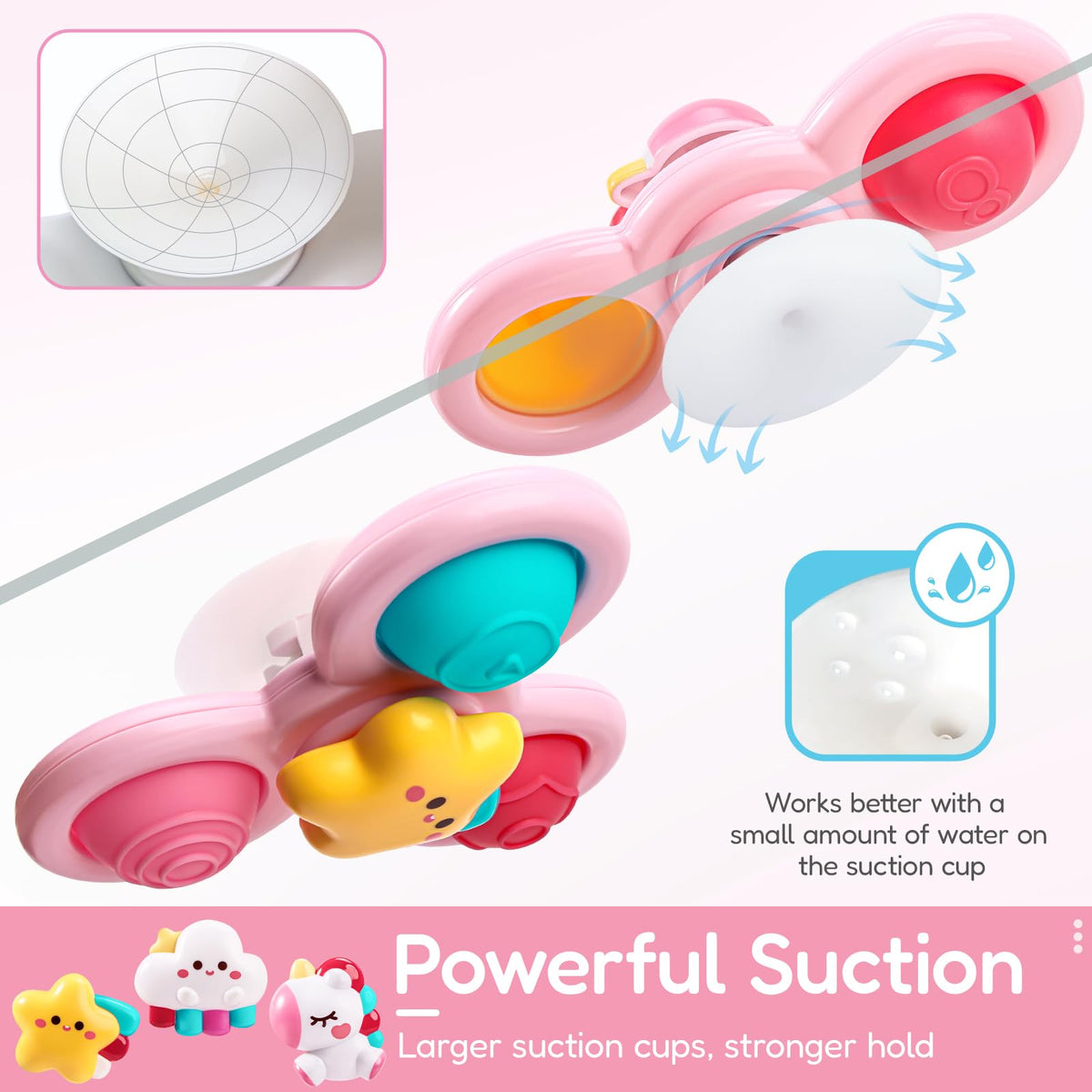 ALASOU Pop Suction Cup Spinner Airplane Travel Toys for 1 Year Old Boy Girl