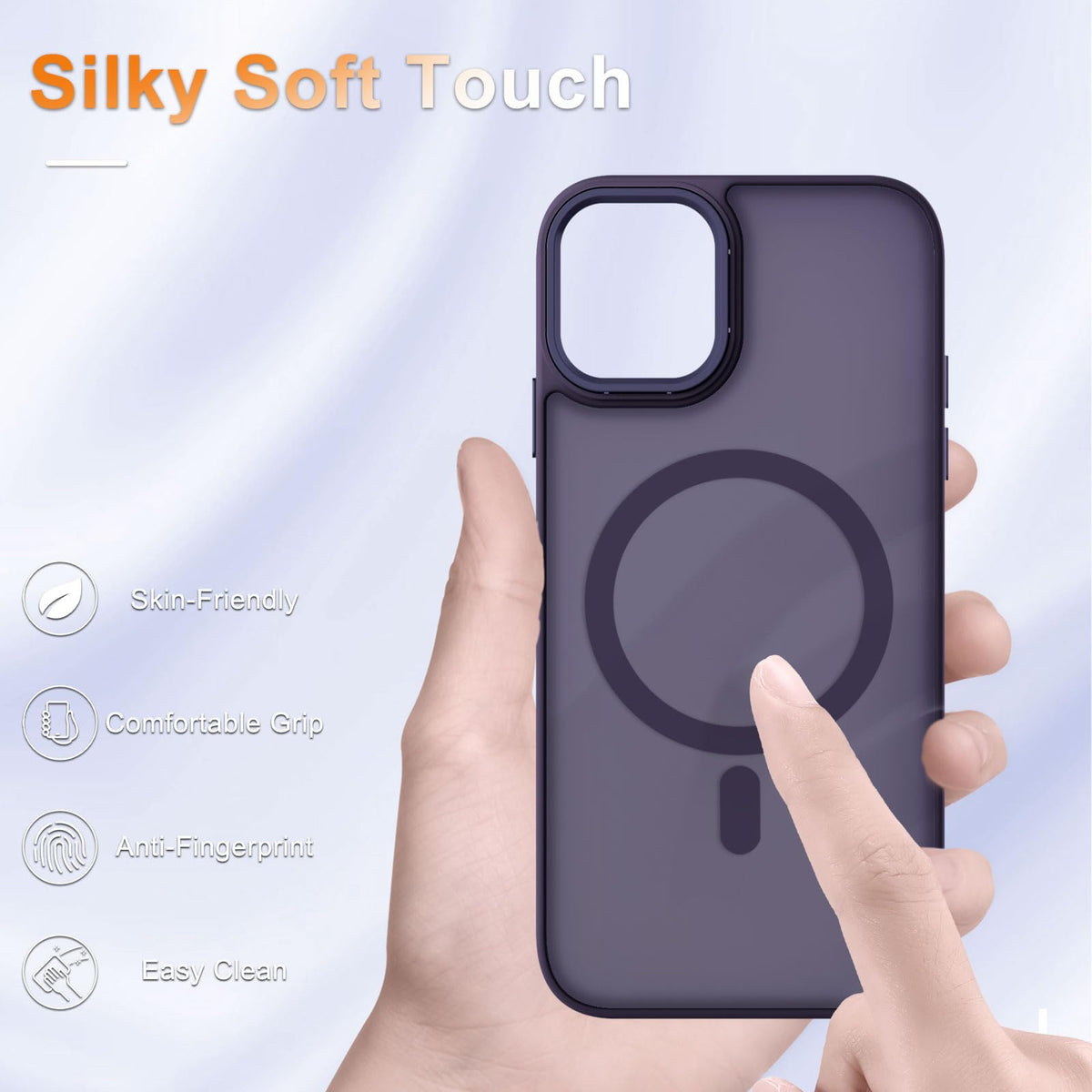 YENAPOON for iPhone 14 Case, iPhone 13 Case, Matte Magnetic Case, Black