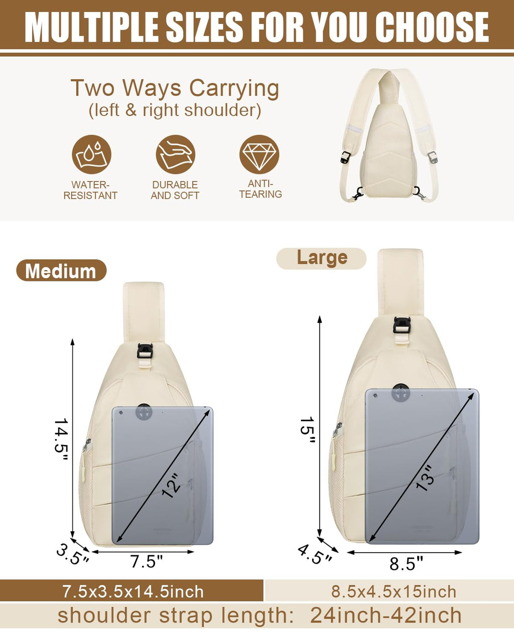 Pritent Crossbody Bags for Women Men Trendy Sling Bag Backpack Casual Chest Bag with Convertible Shoulder Strap