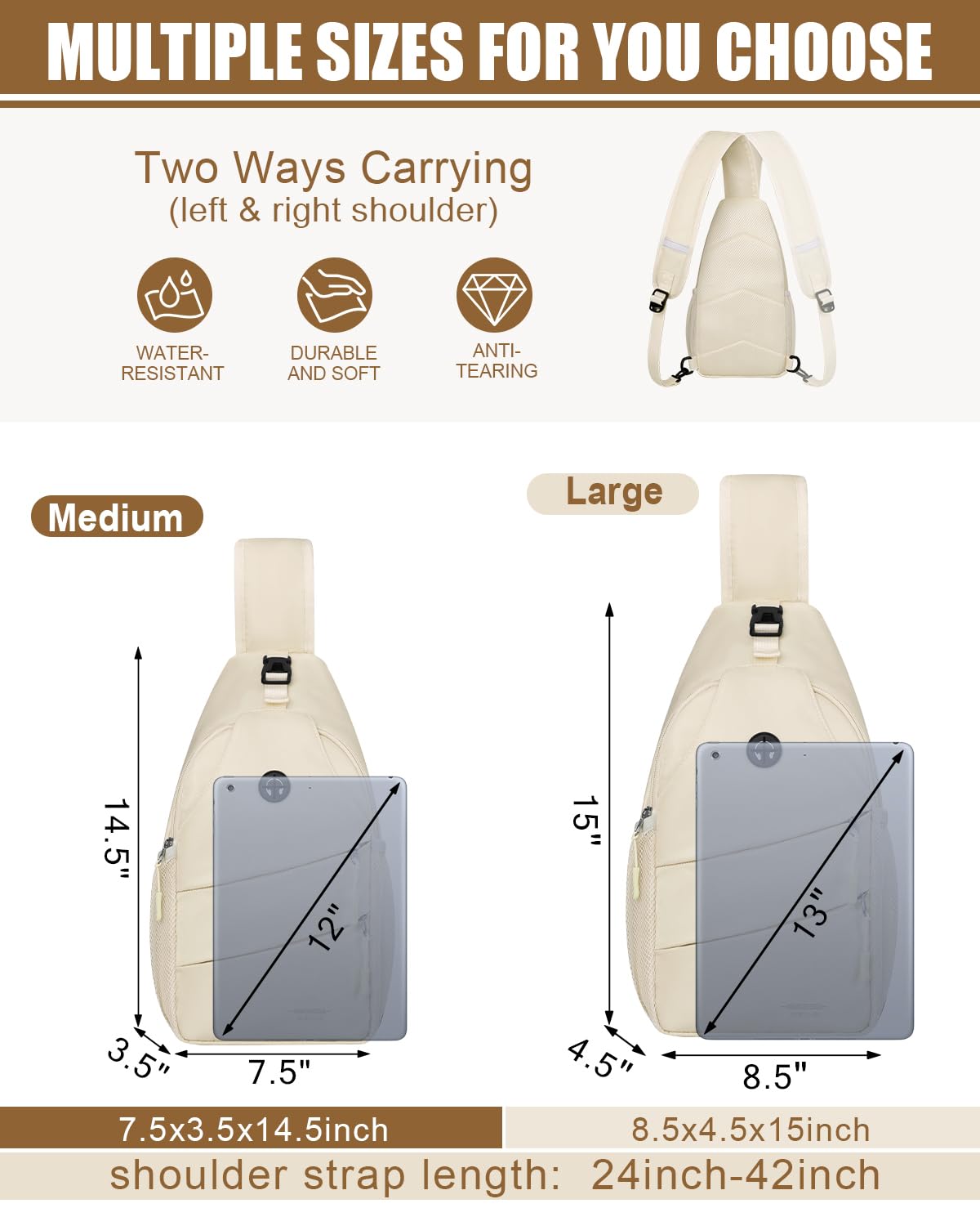 Pritent Crossbody Bags for Women Men Trendy Sling Bag Backpack Casual Chest Bag with Convertible Shoulder Strap
