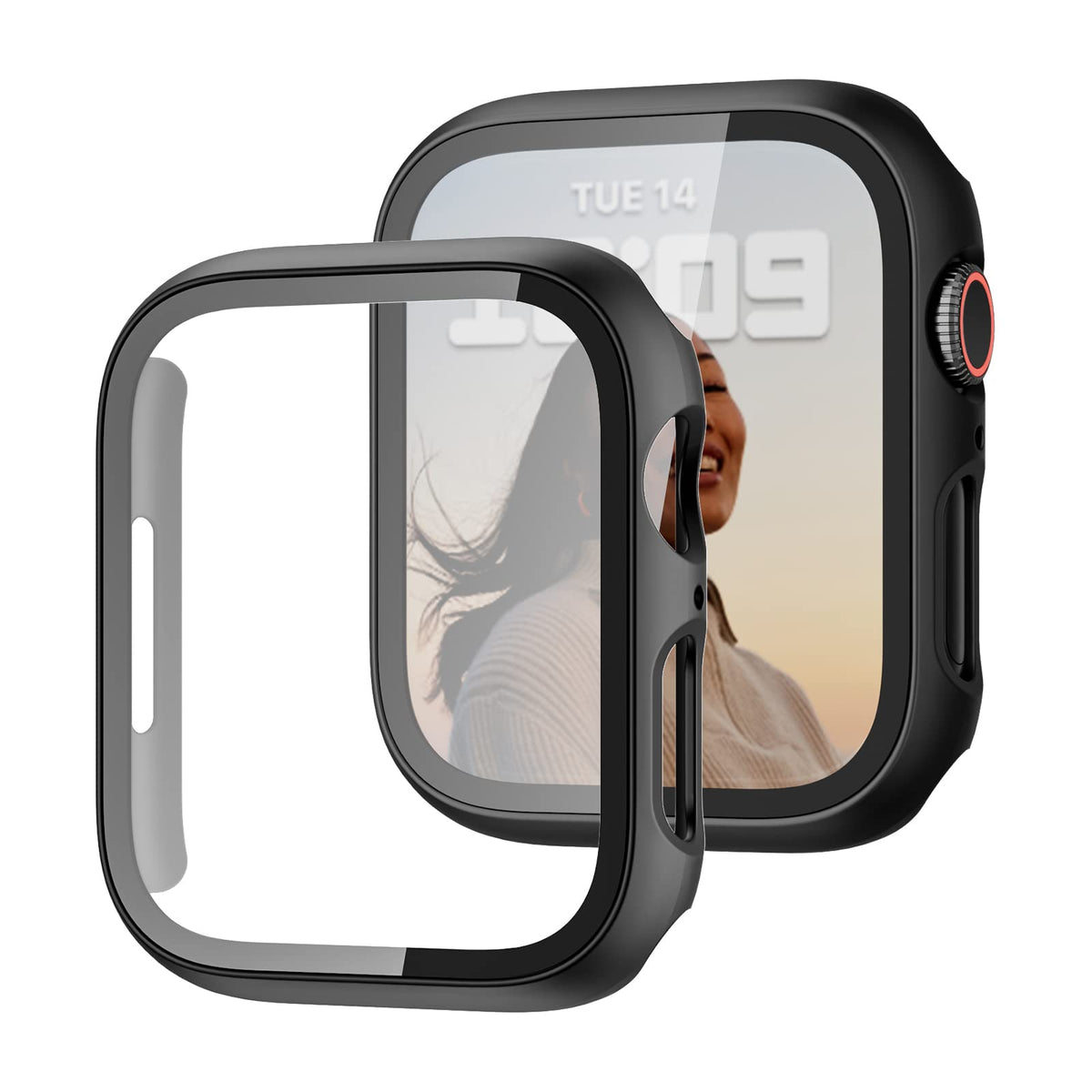 JZK Case with Screen Protector for Apple Watch SE3 Series 6/5/4 40mm,Clear