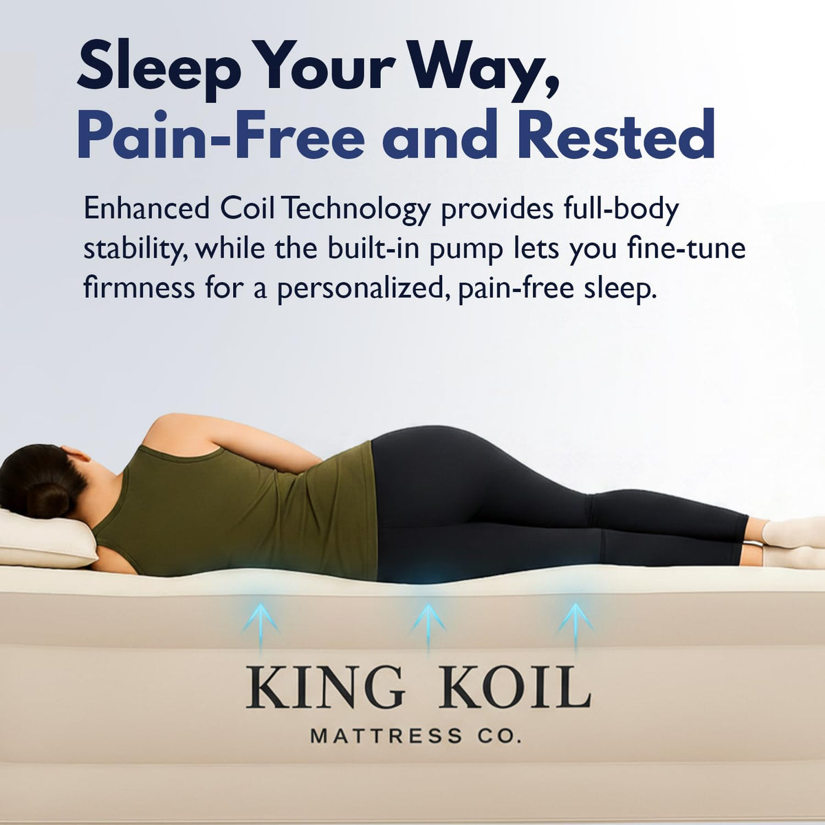 King Koil California King Air Mattress with Built-in Pump, 20” Raised Bed