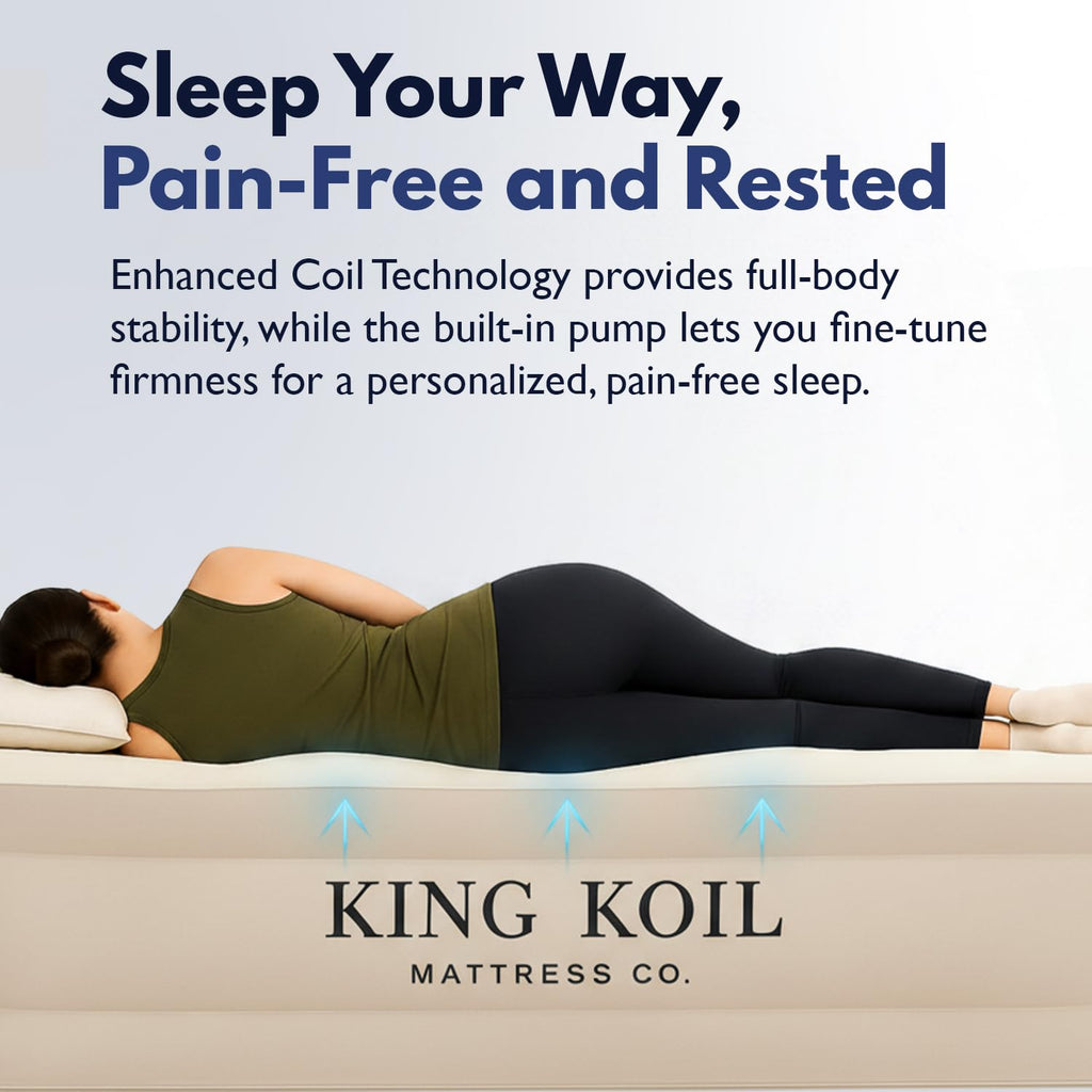 King Koil California King Air Mattress with Built-in Pump, 20” Raised Bed