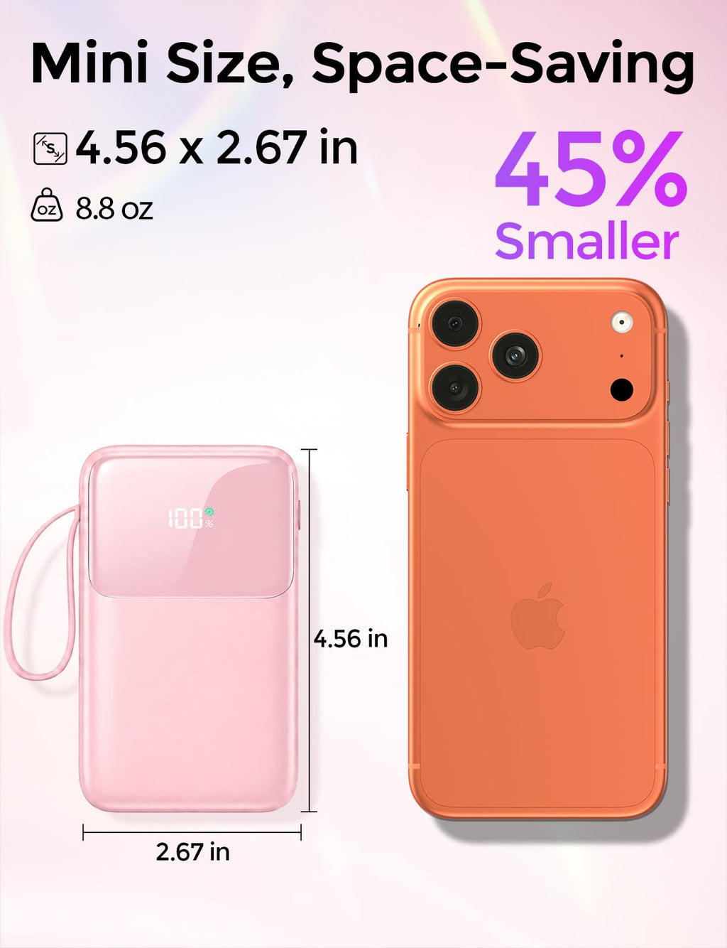 HELLEE 15000mAh Portable Charger Power Bank, 45% Smaller Built-in 4 Cables