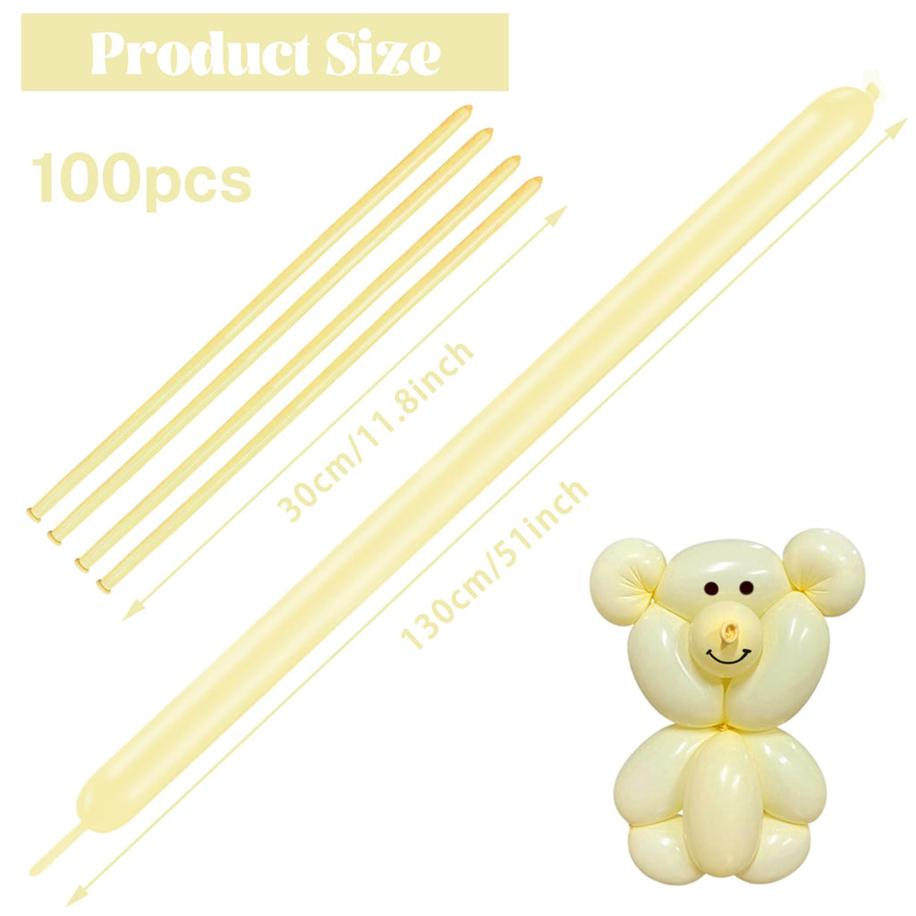 ASIYUHY 260 Balloons Clear Long Balloons 100 Pack Twisting Animal Balloon
