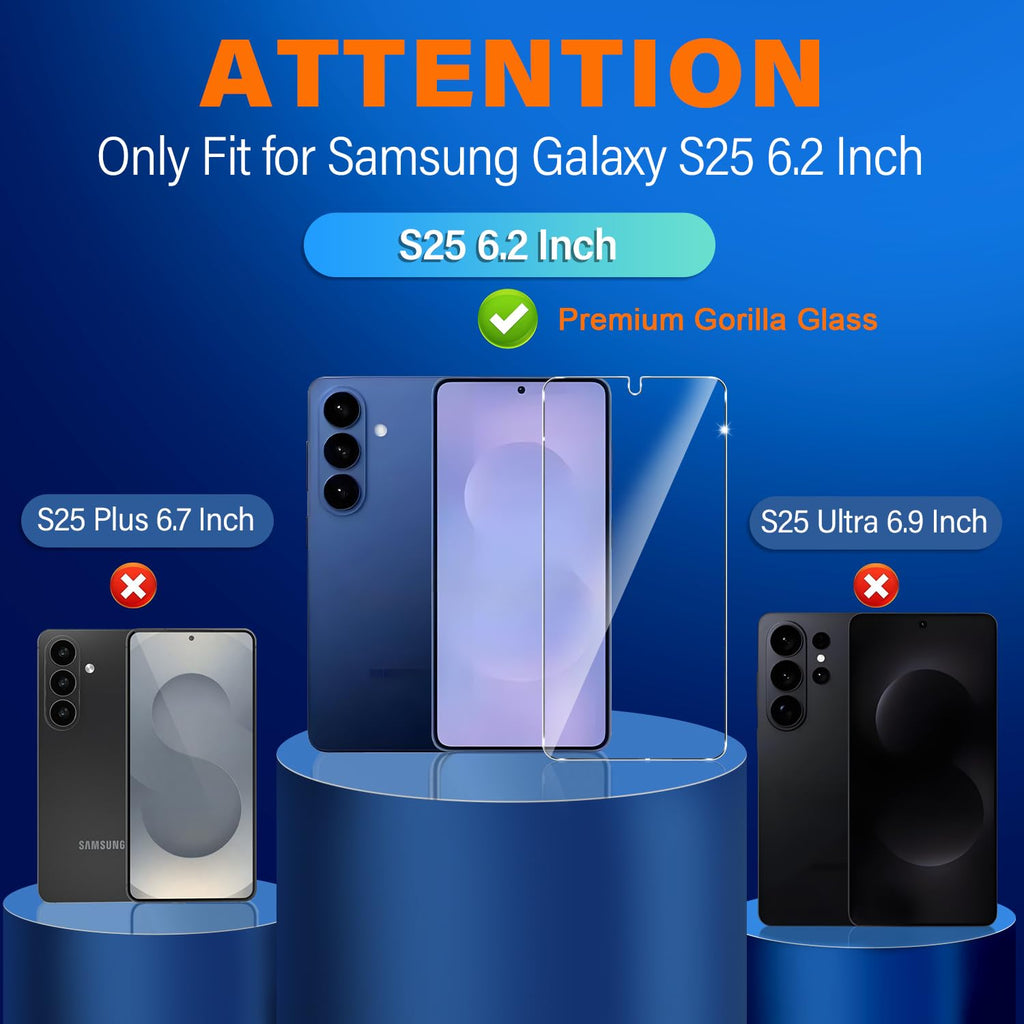 firtstnow 3 Pack for Samsung Galaxy S25 Ultra Screen Protector Tempered Glass + 3 Pack Camera Lens Protector, Military Grade Shatterproof, 9H Hardness, Fingerprint Unlock,Case Friendly 6.9 Inch
