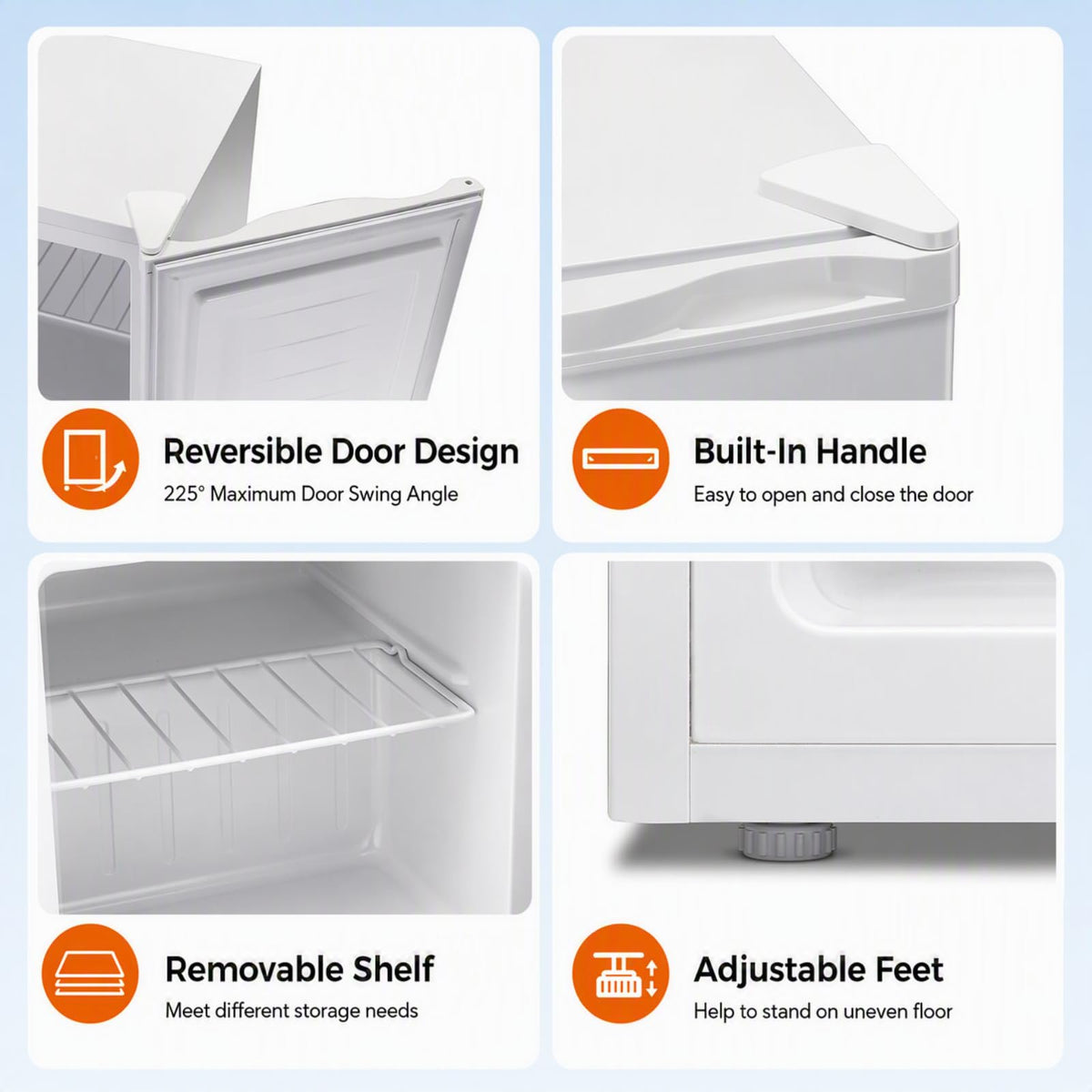 Kismile 1.1 Cu.ft Upright Mini Freezer for Dorms Apartment, Stainless Steel