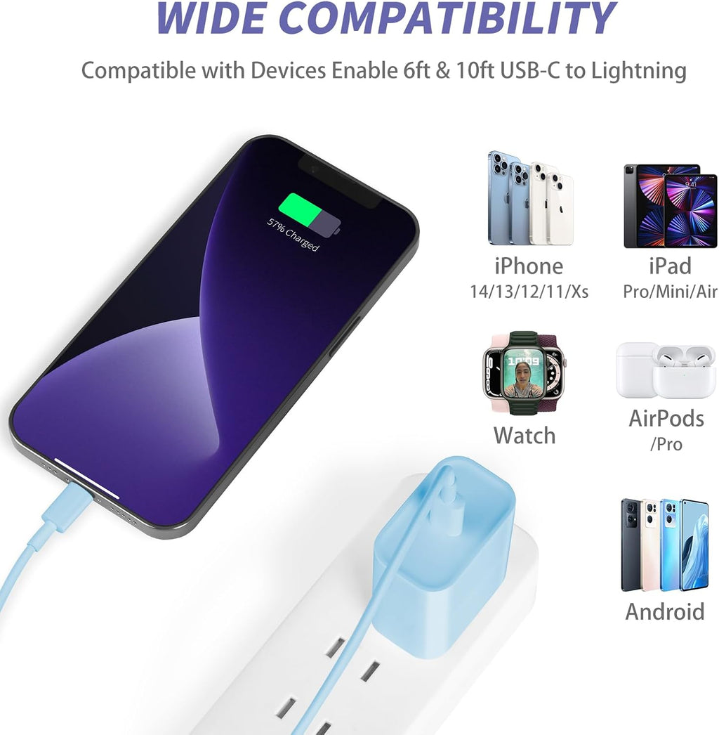 iPhone 14 13 12 11 Charger Fast Charging,USB C Charger with 10FT/6FT Cable