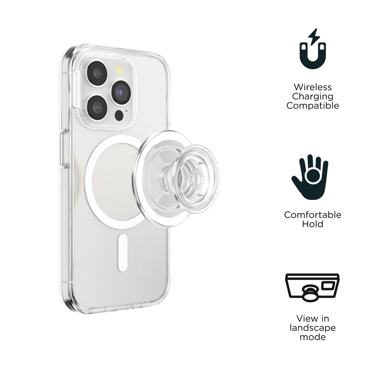 PopSockets Adhesive Phone Grip, Holder- Black