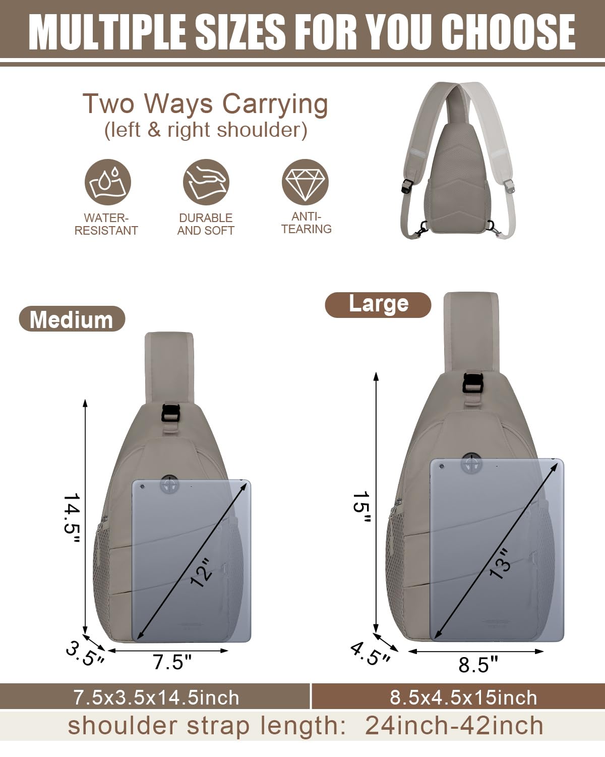 Pritent Crossbody Bags for Women Men Trendy Sling Bag Backpack Casual Chest Bag with Convertible Shoulder Strap