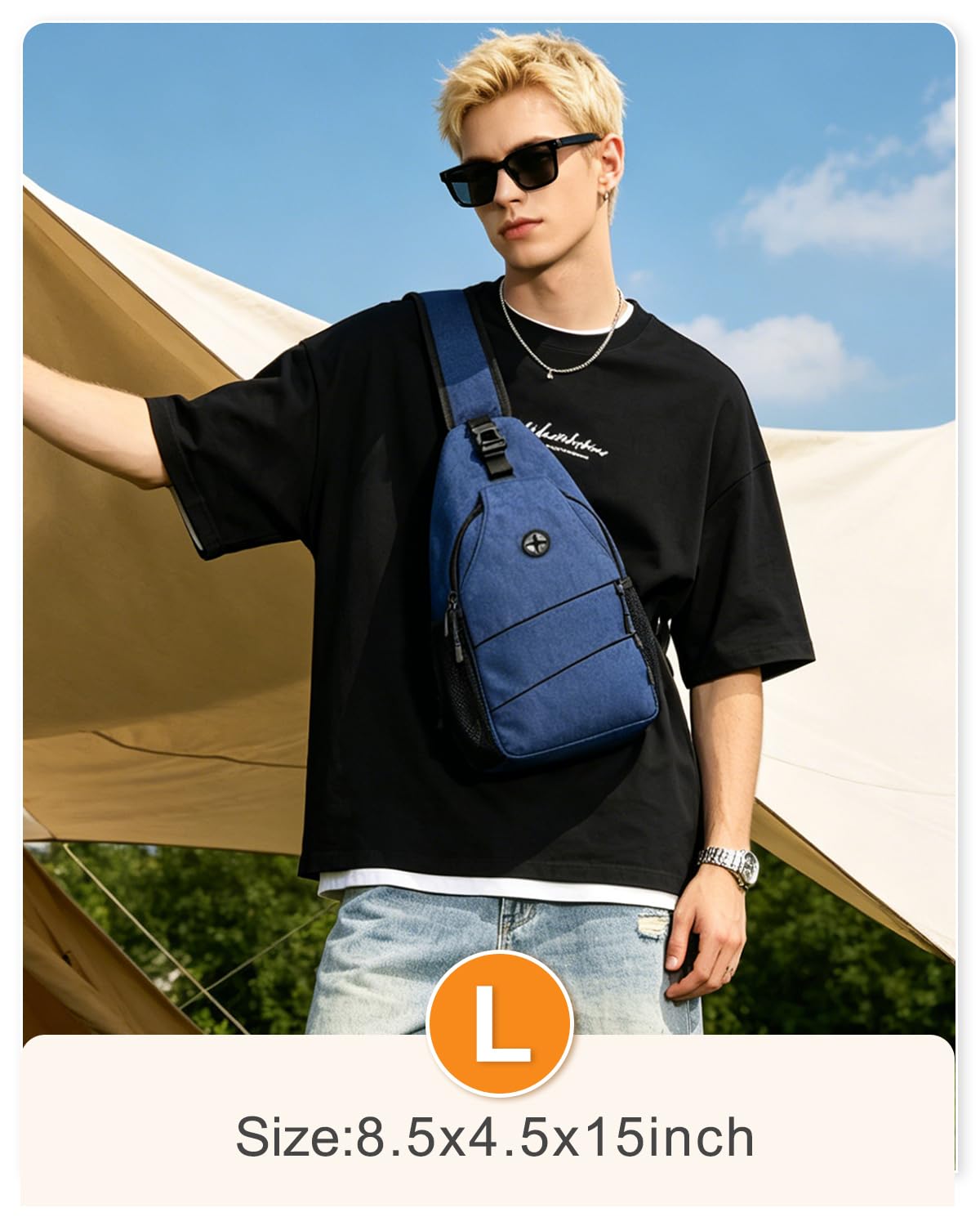 Pritent Crossbody Bags for Women Men Trendy Sling Bag Backpack Casual Chest Bag with Convertible Shoulder Strap