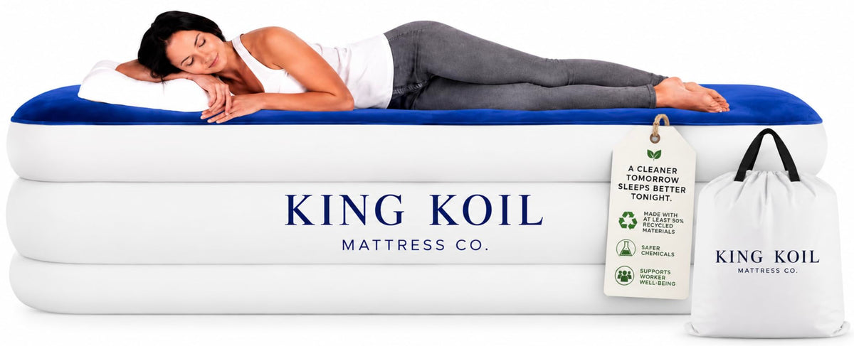 King Koil California King Air Mattress with Built-in Pump, 20” Raised Bed