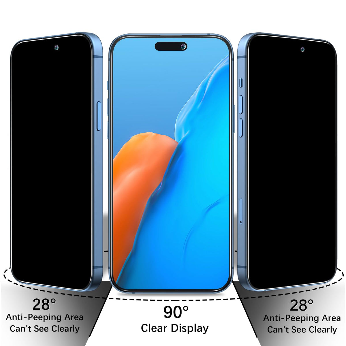 2 Pack Screen Protector for iPhone 16 Pro Max Tempered Glass