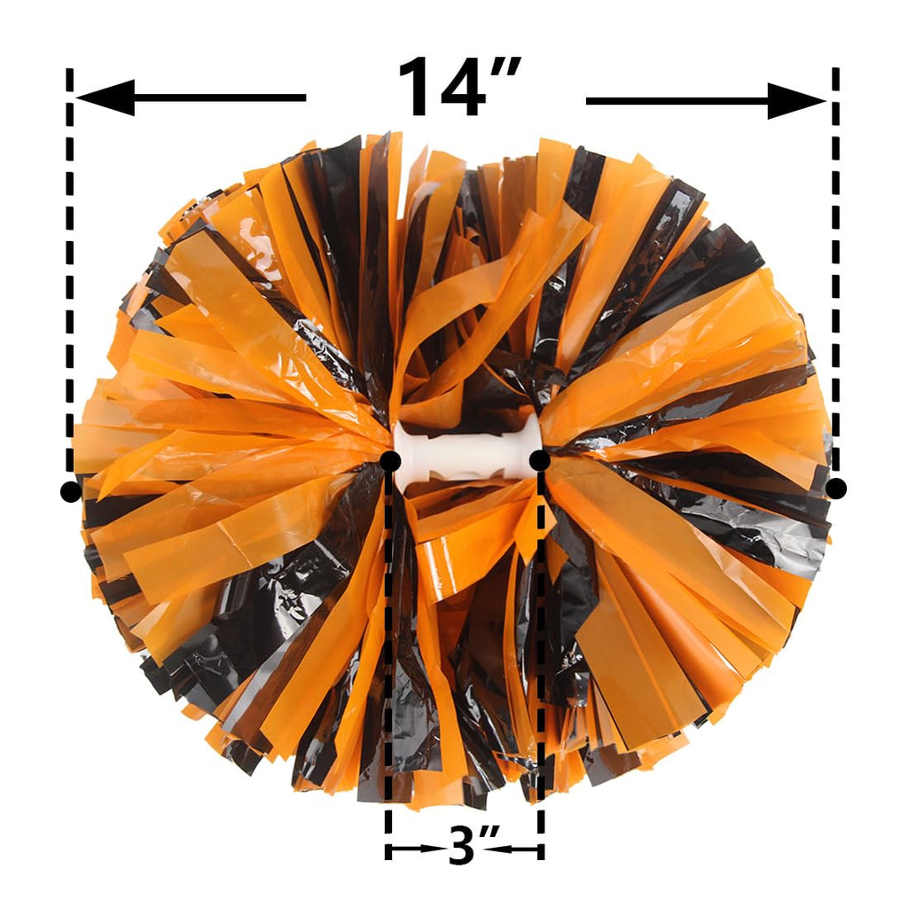Hooshing 2/6/12PCS Pom Poms Cheerleading with Baton Handle Cheerleader Pompoms for Cheering Sports Games Dancing Party Team Spirit