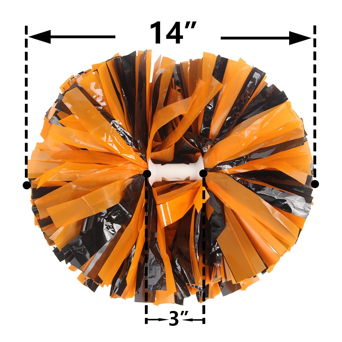 Hooshing 2/6/12PCS Pom Poms Cheerleading with Baton Handle Cheerleader Pompoms for Cheering Sports Games Dancing Party Team Spirit