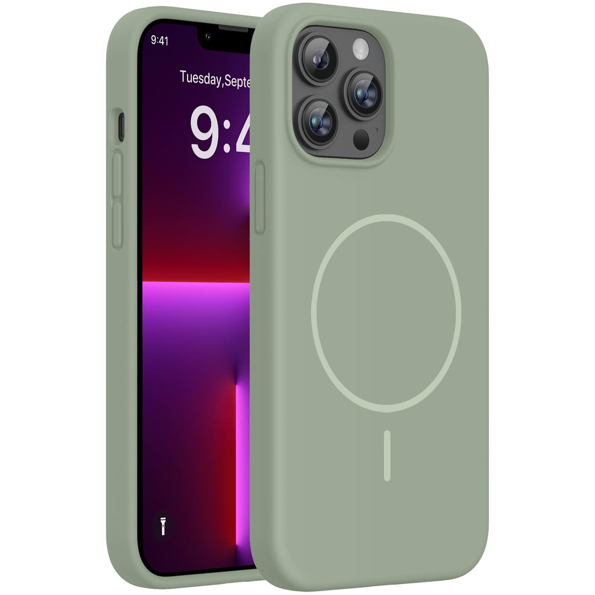 Miracase Magnetic for iPhone 18 Pro Case, Silicone, Burgundy