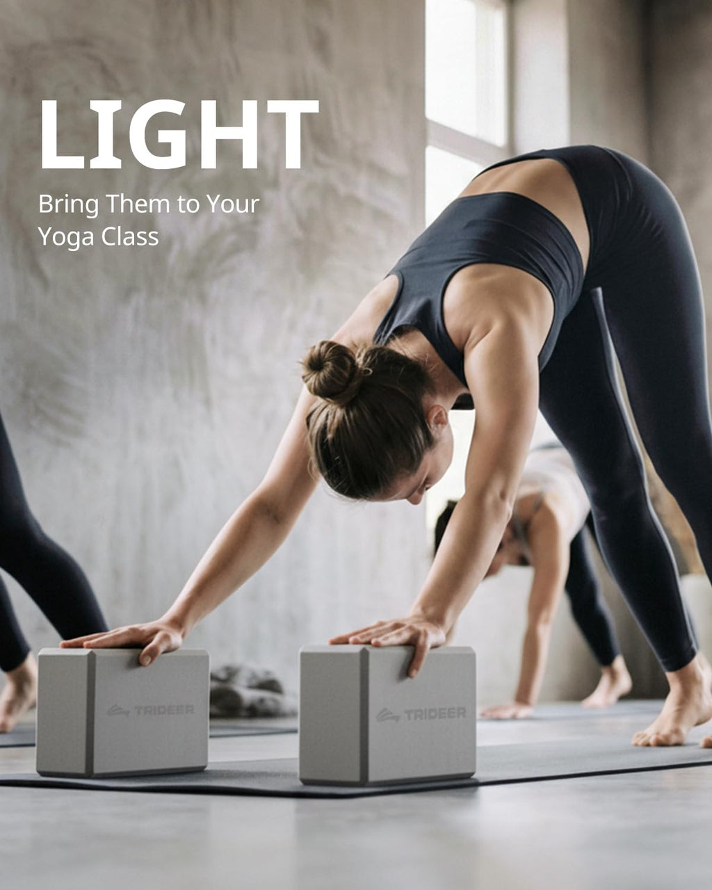 Yoga Blocks 2 Pack with Supportive Non-Slip Foam for Yoga Pilate Stretching
