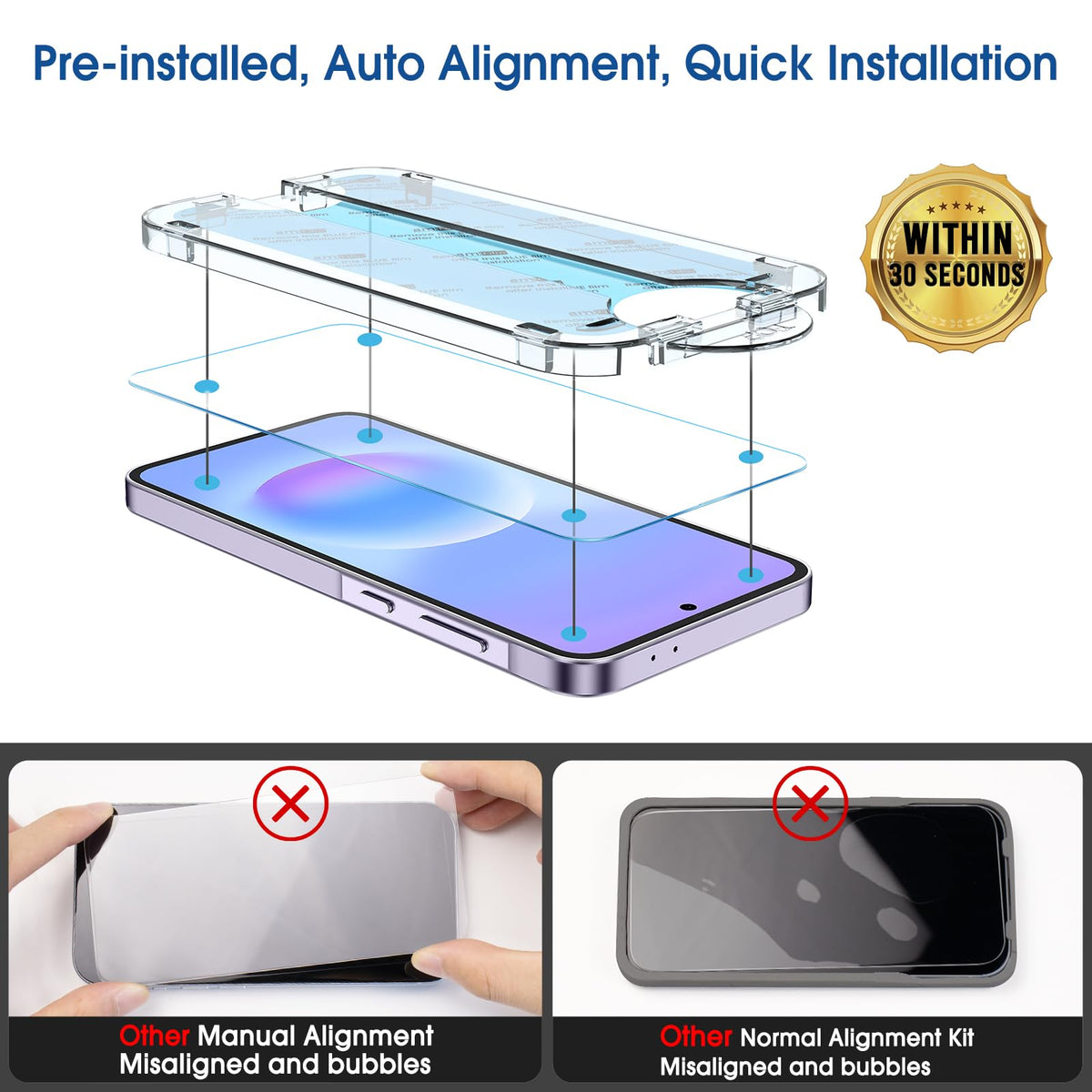 amFilm OneTouch for Samsung Galaxy S24 Ultra Screen Protector TemperedGlass