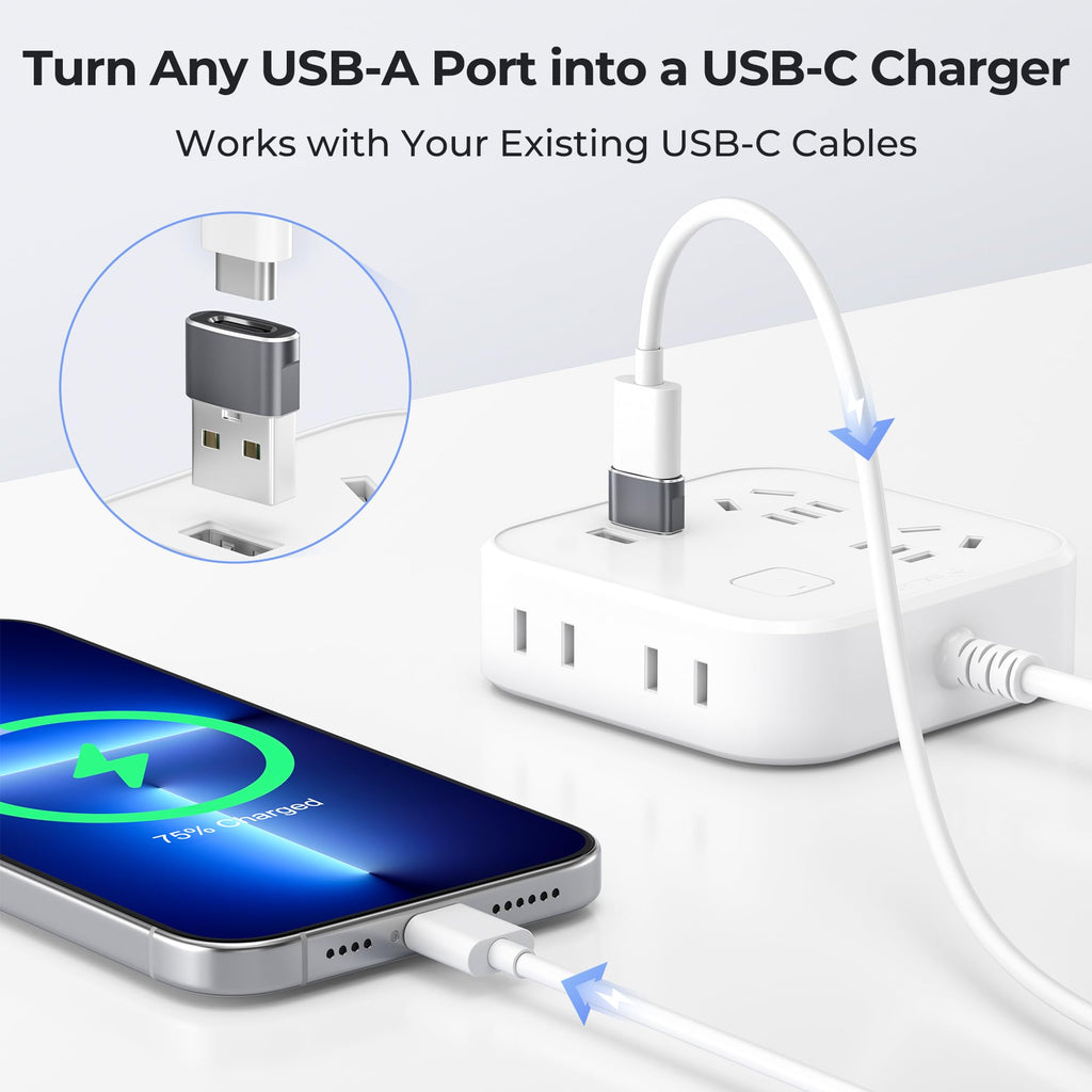 Basesailor USB C Female to USBA Male Adapter,Type C Charger Cable Connector