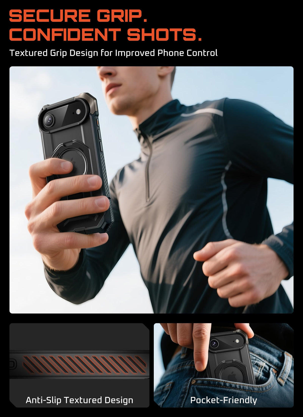 SUPCASE for iPhone 18 Pro Max Case/ 17 Pro Max Case with Stand, Black