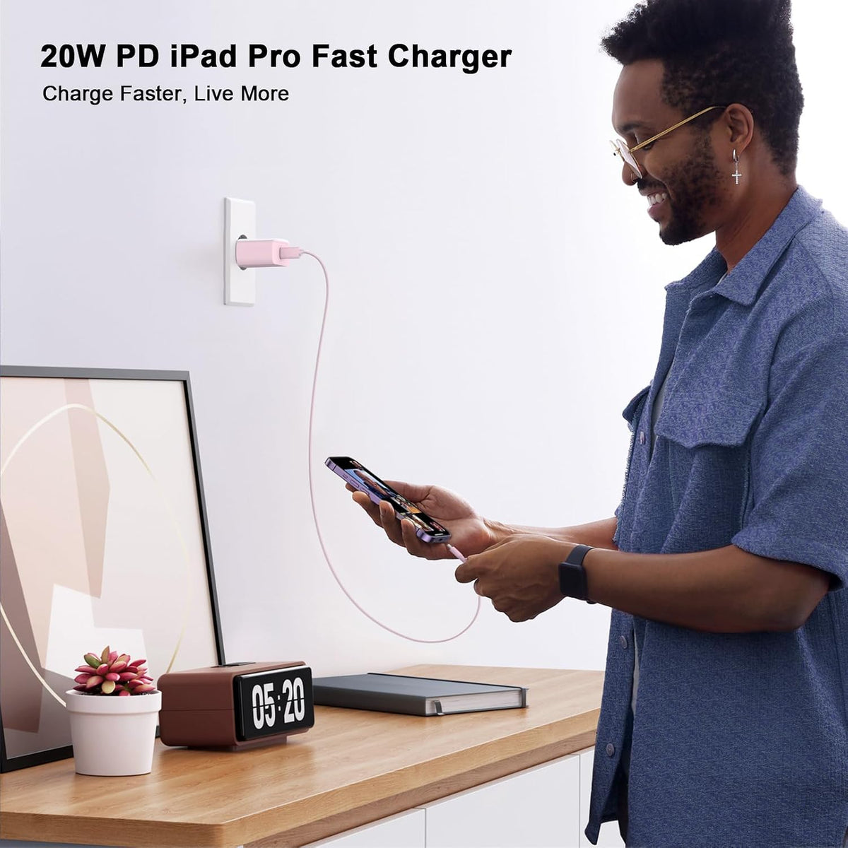 iPhone 18 17 16 15 Charger Fast Charging 10FT 20W USB C Charger Block Cable