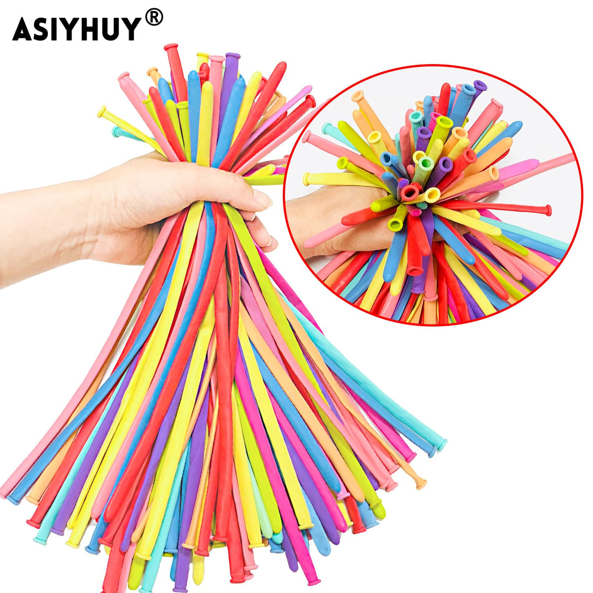 ASIYUHY 260 Balloons Clear Long Balloons 100 Pack Twisting Animal Balloon