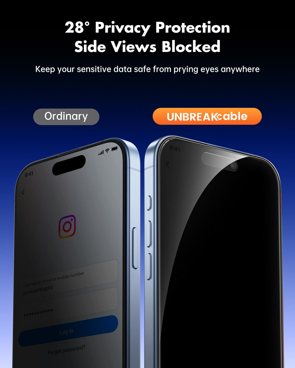 UNBREAKcable Privacy Screen Protector for iPhone 17 Pro Max, 2-Pack