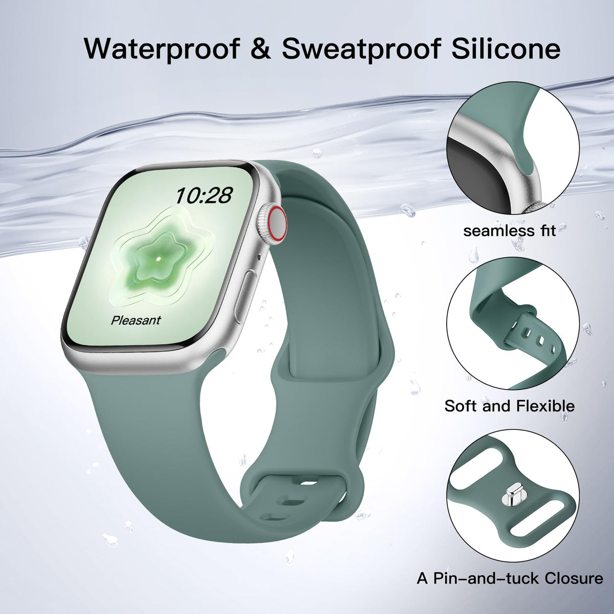 Sport Silicone Band Compatible with Apple Watch Bands for Women Men