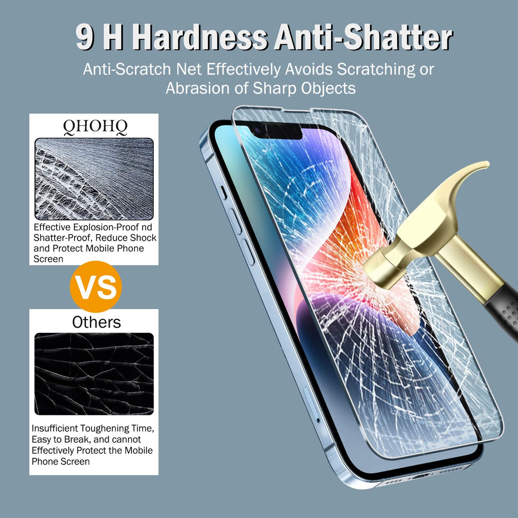 QHOHQ for iPhone 18 Pro Screen Protector, 9H+ Tempered Glass, 3+3 Pack