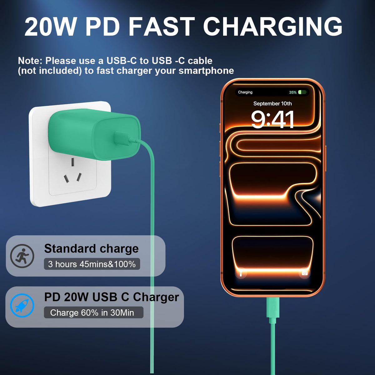 iPhone 18 17 16 15 Charger Fast Charging Type C Chargers USB C Cable 10FT