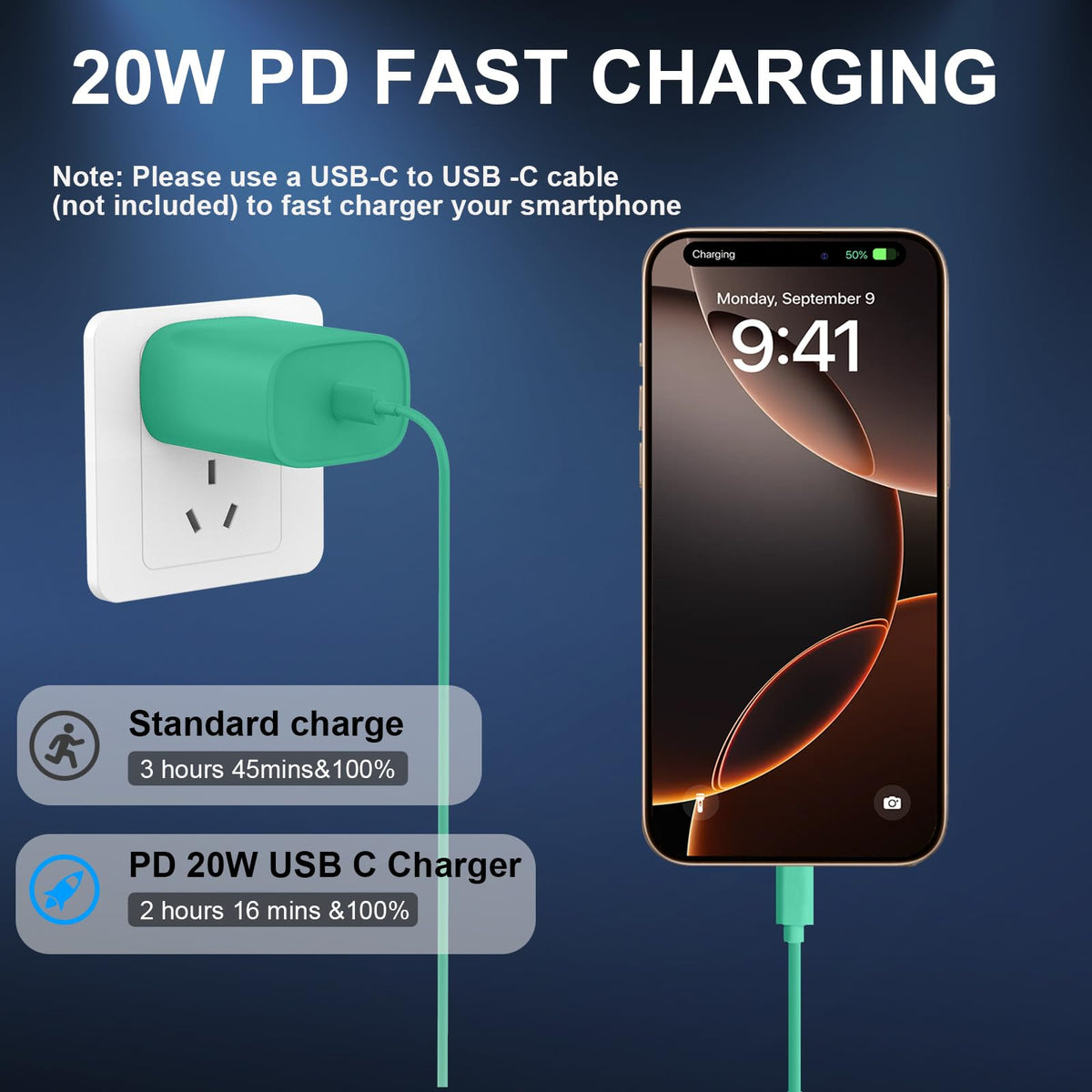 iPhone 18 17 16 15 Charger Fast Charging Type C Chargers USB C Cable 10FT