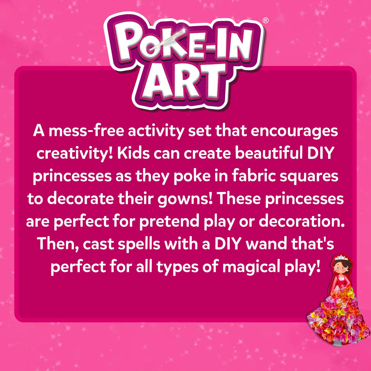 Skillmatics Poke-in Art – Disney Princesses, Wood Craft Kit, Gift for Kids
