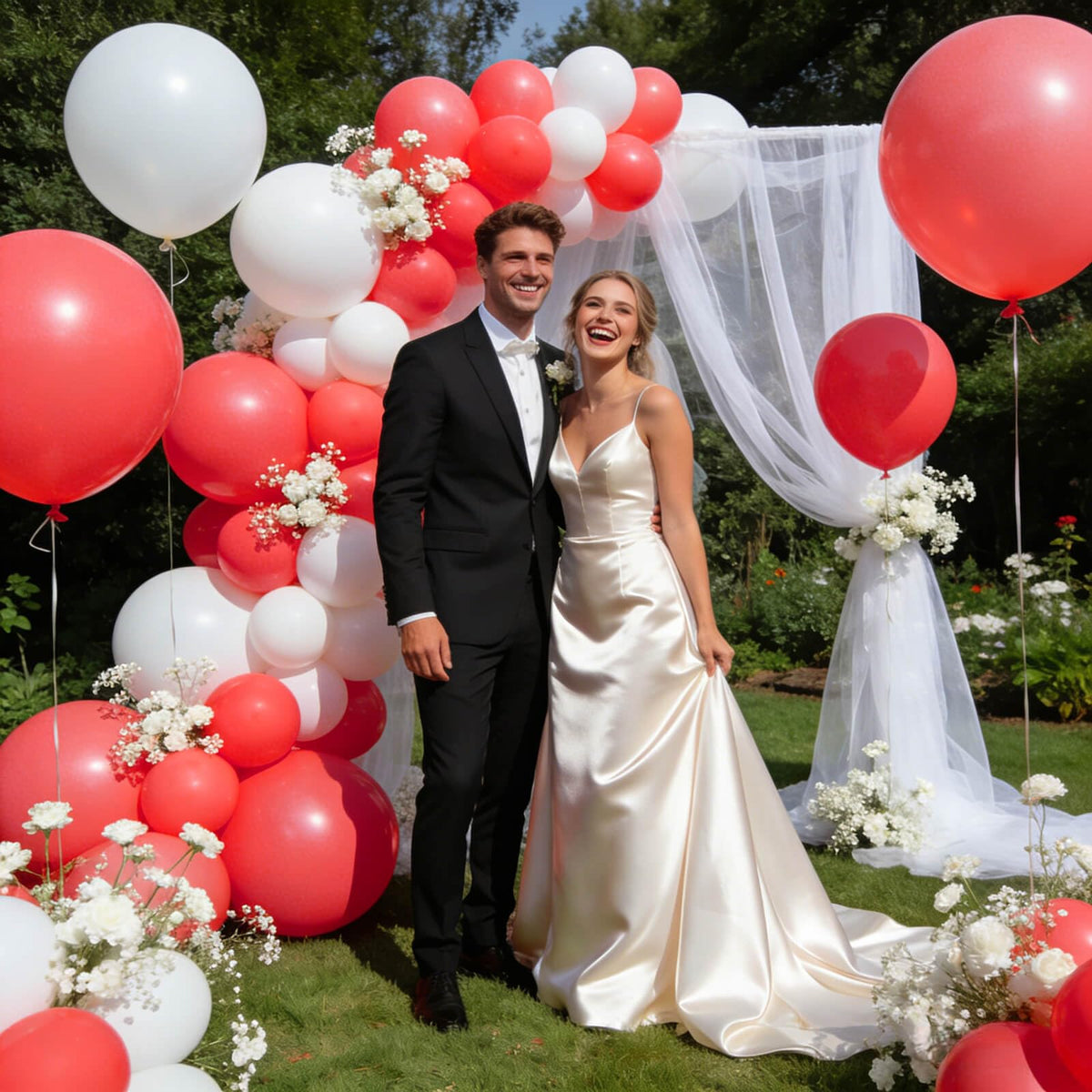 Red Balloon 110pcs, Red Latex Balloons12 inch for Christmas Birthday Valentine's Day Wedding(with 2 Ribbons).