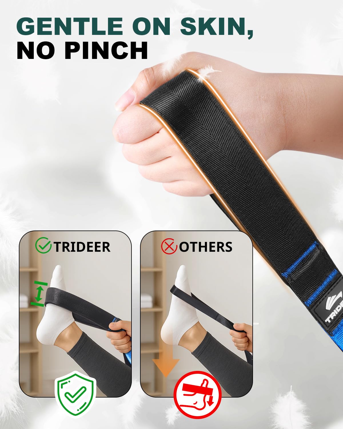 Trideer Stretching Strap with Loops, Yoga Strap, Stretch Bands for Exercise