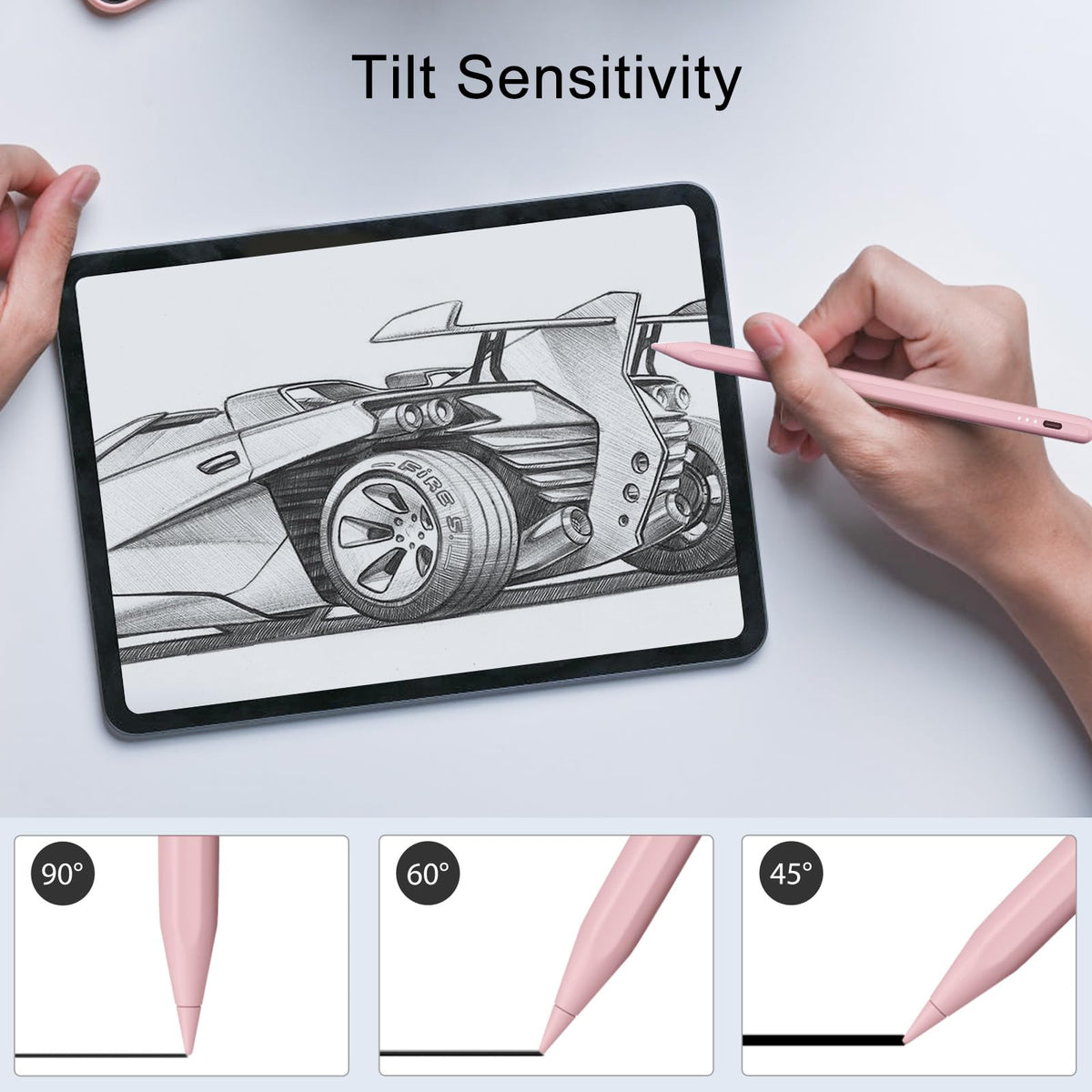 Stylus Pen for iPad, 13 mins Fast Charge Stylus with Palm Rejection, Tilt Sensitivity, Compatible with 2018-2025 iPad Air 3/4/5/6, iPad mini 5/6, iPad 6/7/8/9/10, iPad Pro 11"/12.9"/M4 (Black)