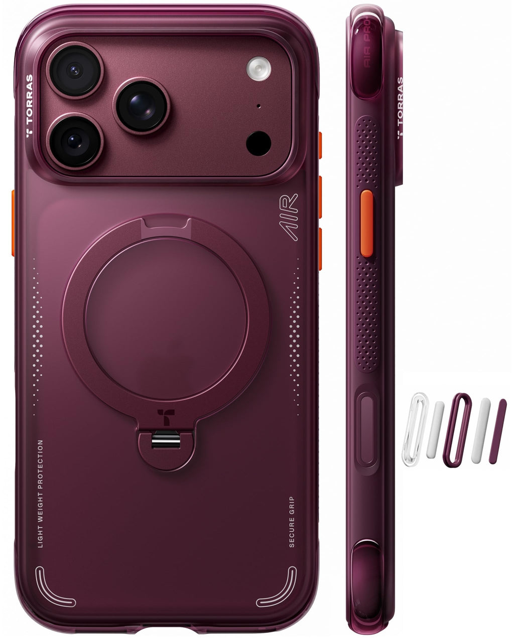 TORRAS Ostand Q3 Air for iPhone 15 Pro Max Case with Stand, Shockproof